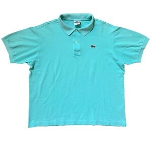 Lacoste Polo Shirt Mint Blue Short Sleeve Breathable Knit Size L/XL